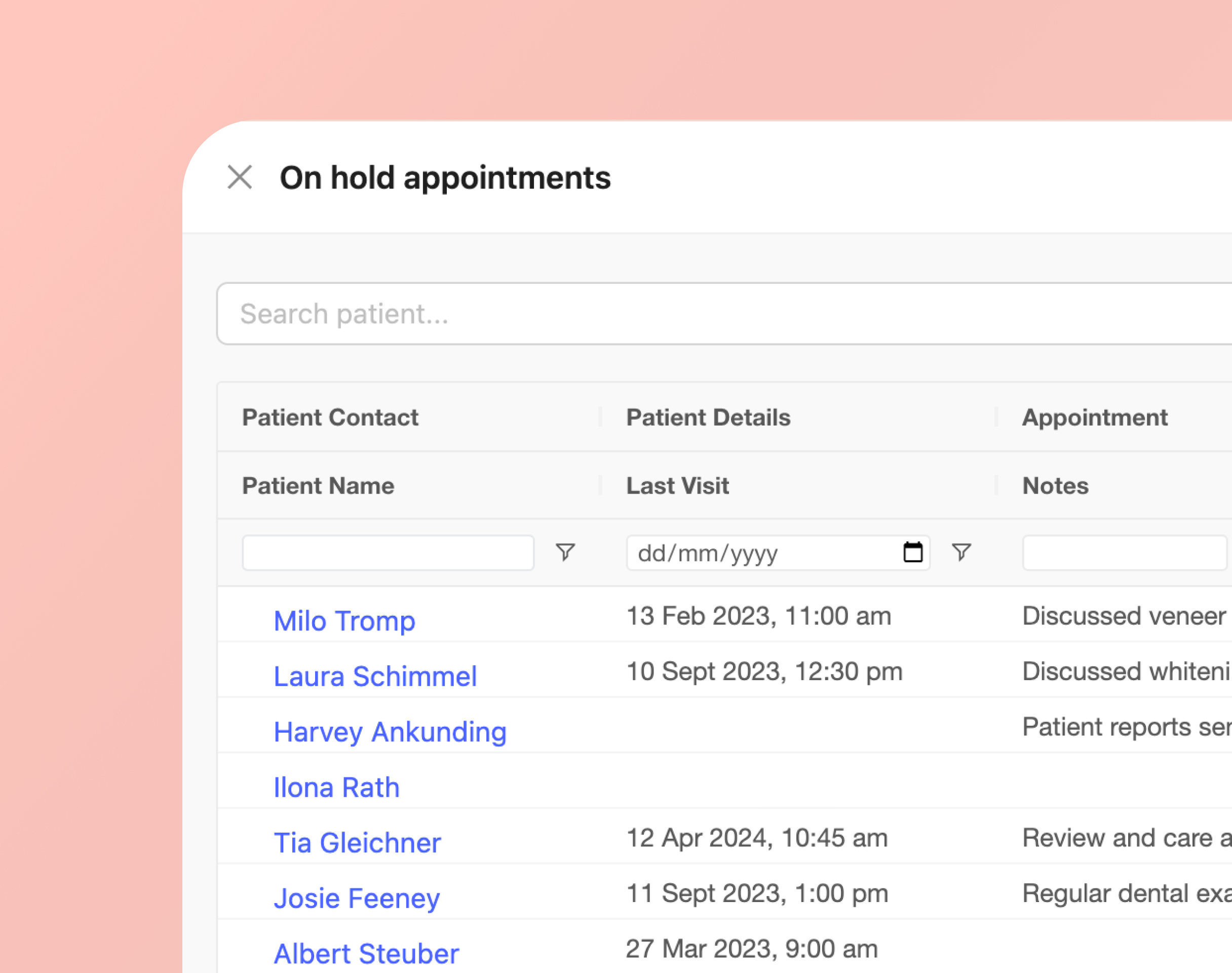 Appointment Lists