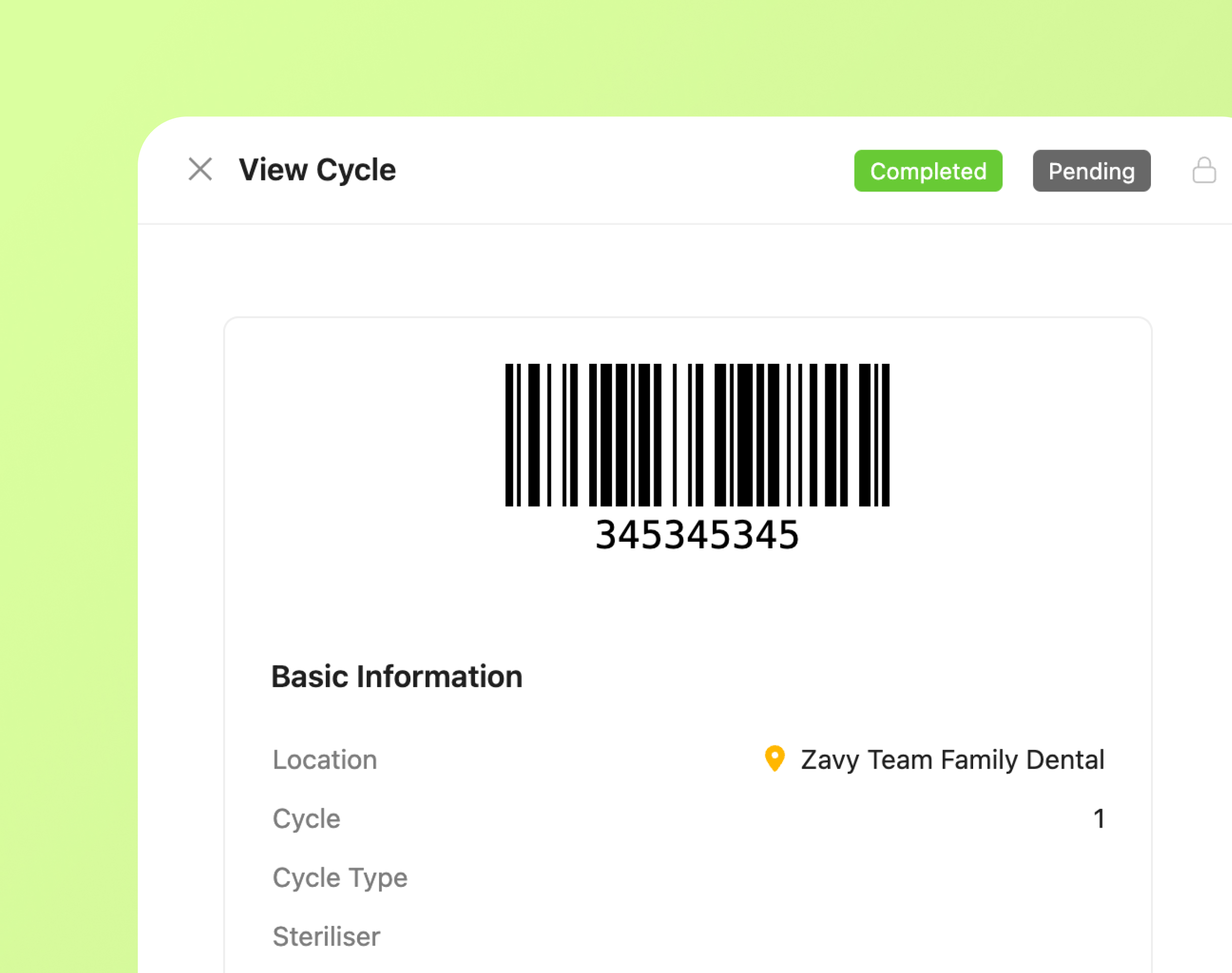 Sterilisation Tracking